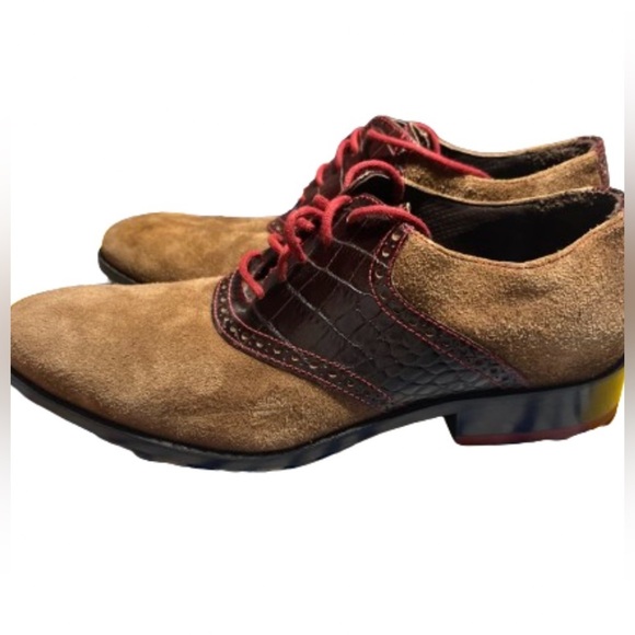 Cole Haan Brown and Burgundy Oxfords - Picture 3 of 8